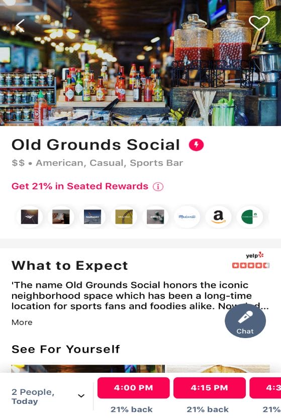 Seated deals at old grounds social