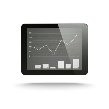 stock trend on tablet