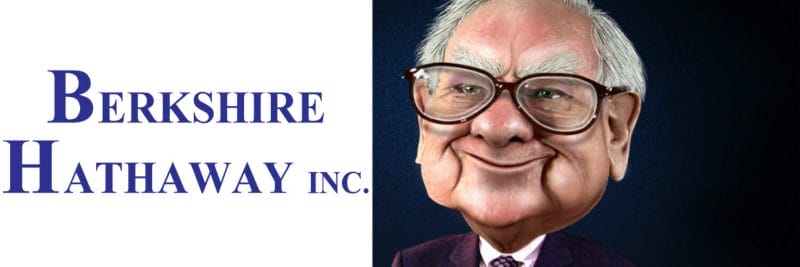 Berkshire Hathaway logo and Warren Buffett picture