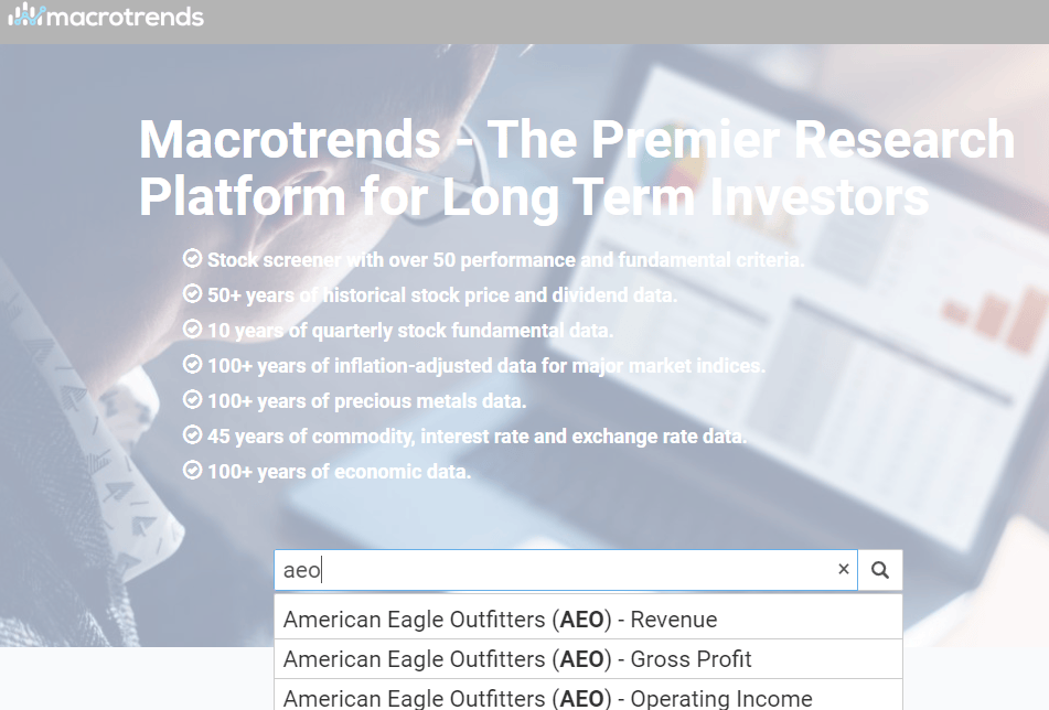 AEO stock on macrotrends