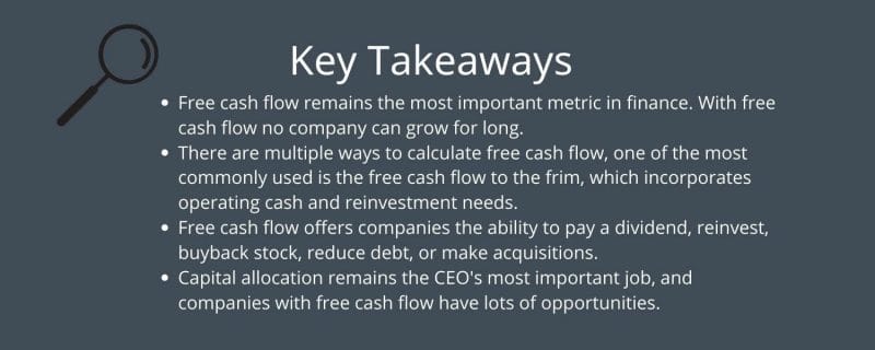 key takeaways for free cash flow uses