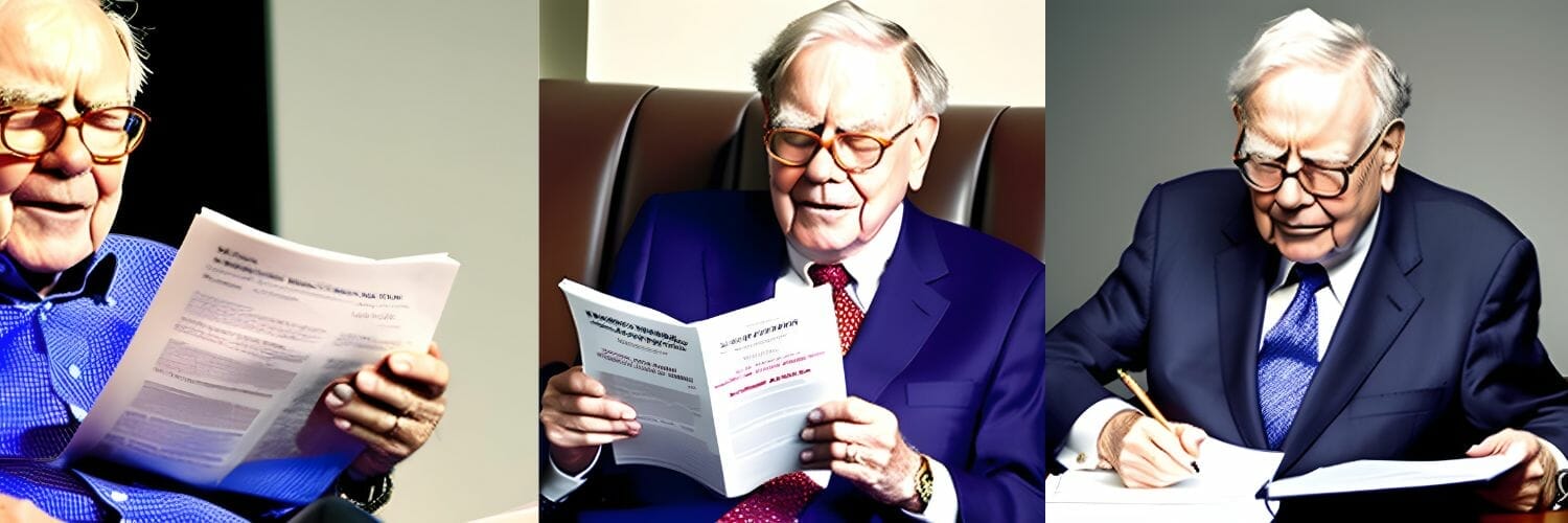 Warren Buffett reading insurance policies 