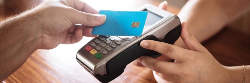 depicting a credit card and a card terminal