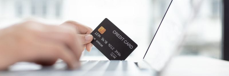 Somone using a credit card to make an online payment
