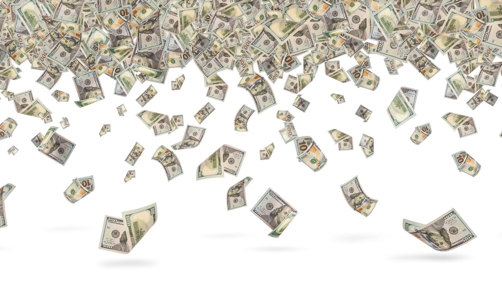 dollar bills falling