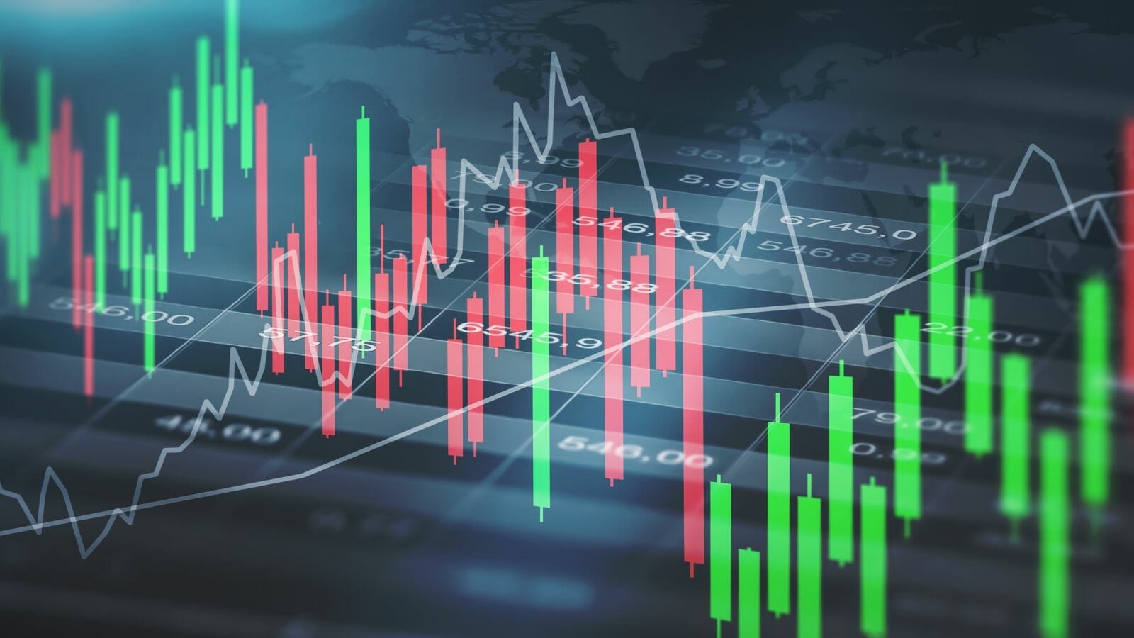 A close-up of a stock chart