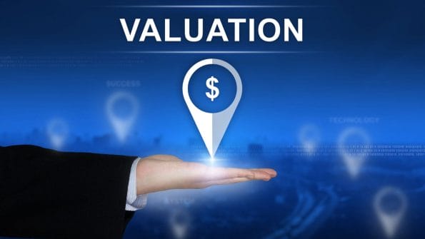 person holding dollar sign with valuation above it