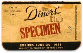 A picture of the first Diners Club card from the early 1950s