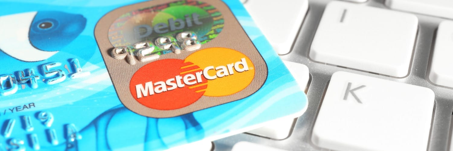 closeup of mastercard credit card