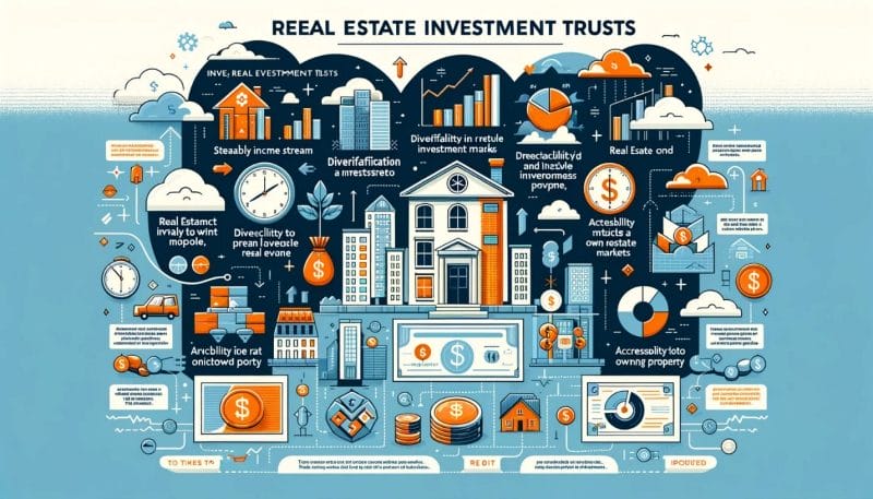 graphic of what goes into real estate investment trusts. AI generated