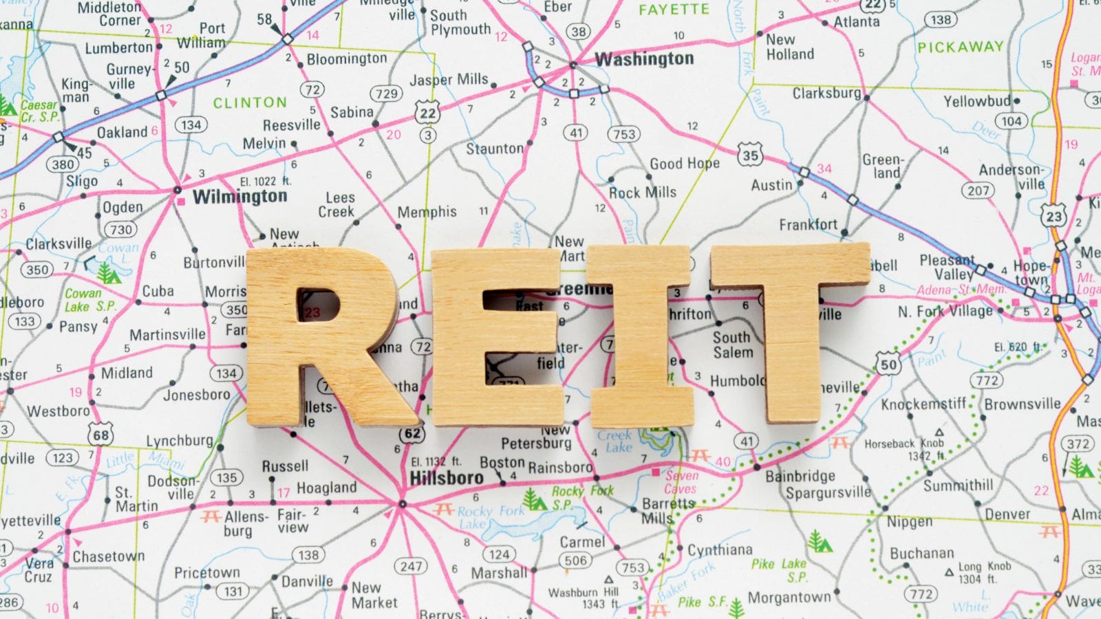 Map with the word REIT in the middle

