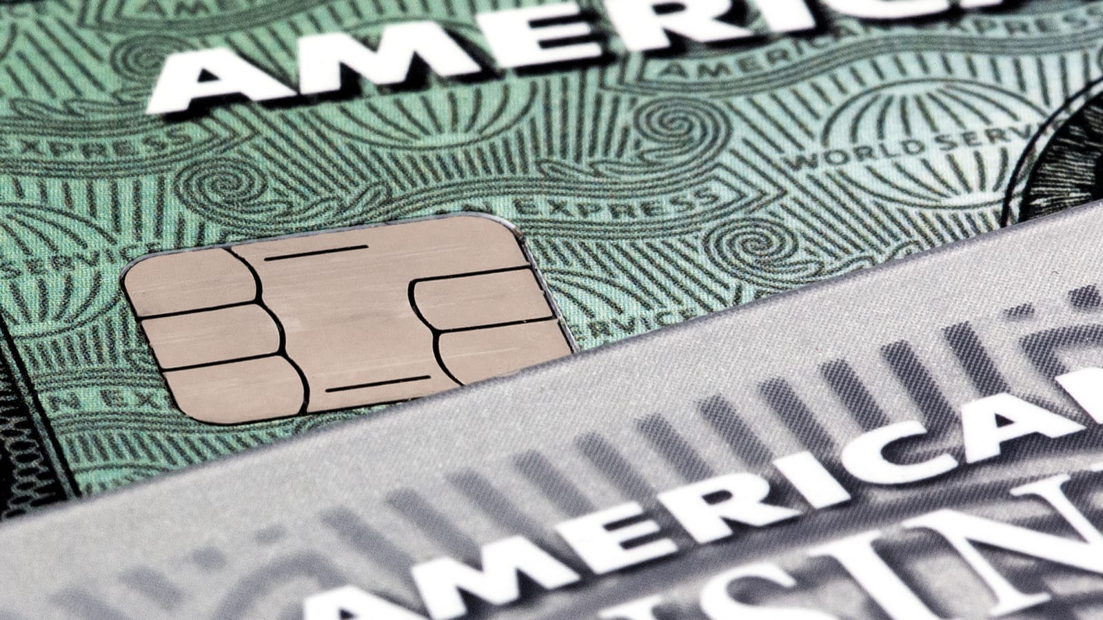american express credit cards closeup