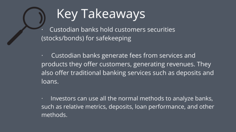 key takeways about best custodian banks and what they are and how they operate