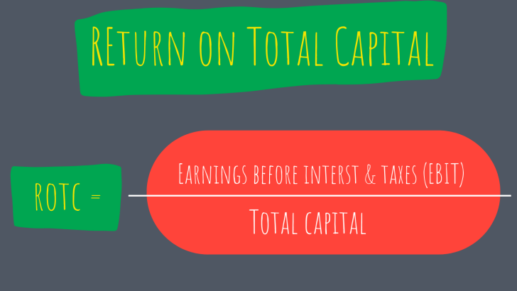 return on total capital equation is EBIT / total capital