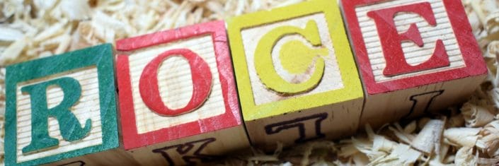 Wooden blocks spelling out ROCE for return on capital employed