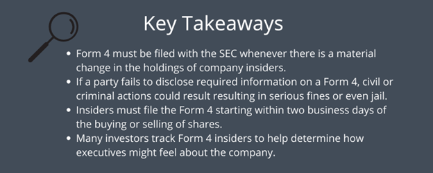 key takeaways of sec form 4