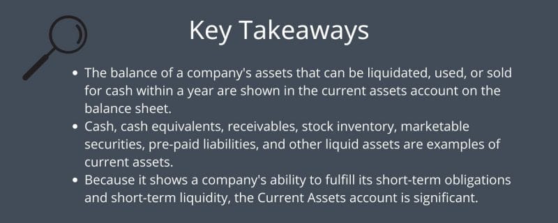 Key takeaways for total current assets