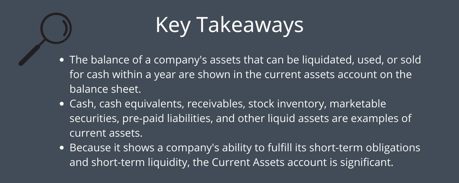 Key takeaways for total current assets