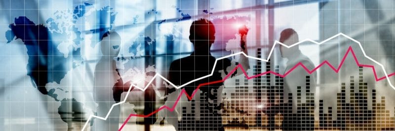 a picture of the stock market going up and down