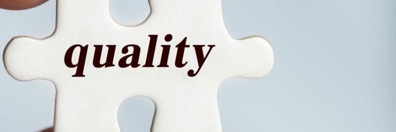 Puzzle piece with the word quality