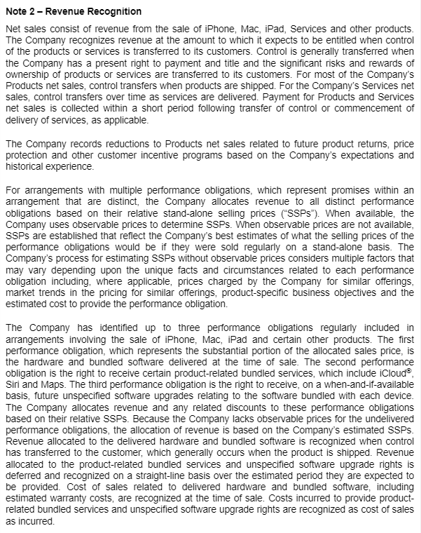 Apple revenue recognition policy