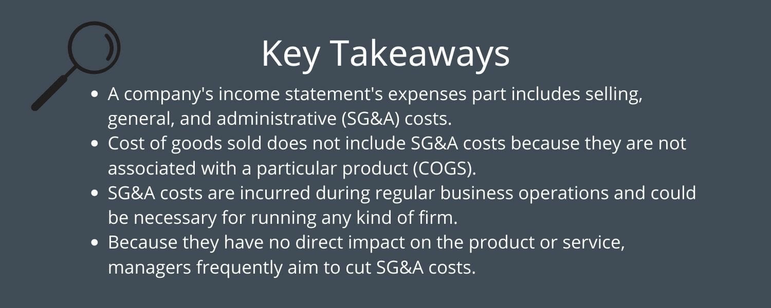 key takeaways for sg&a