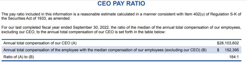 visa CEO pay ratio