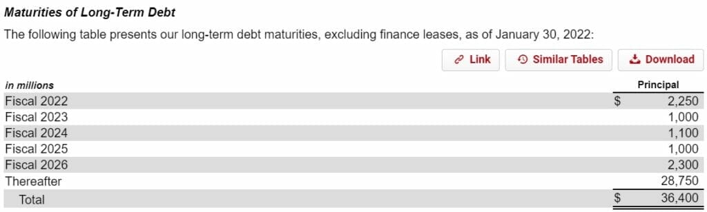home depot long term debt