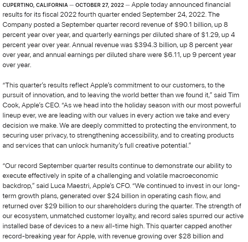 apple press release