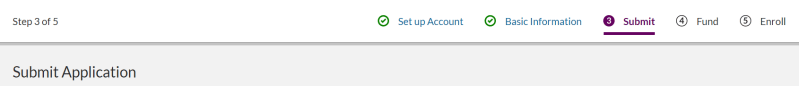 screen for submitting ally investment account application
