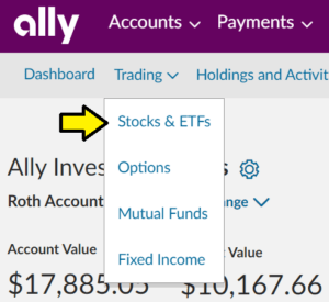 buying your first stock on ally 