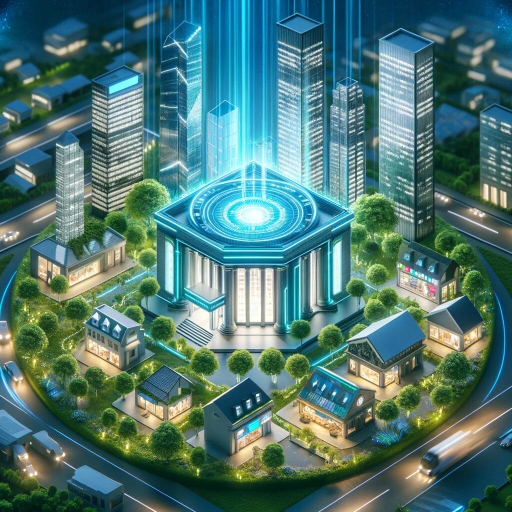 A building with a glowing circle around it

Description automatically generated with medium confidence