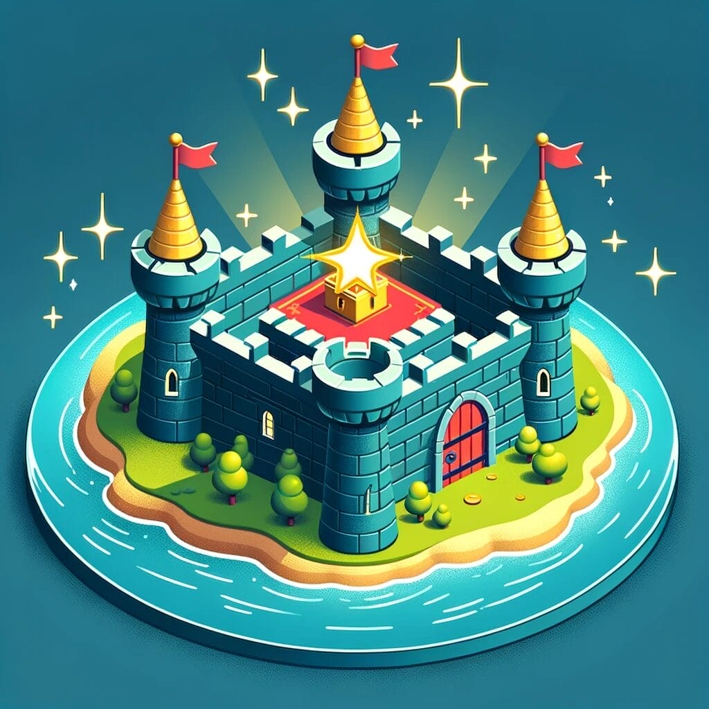 A cartoon of a castle