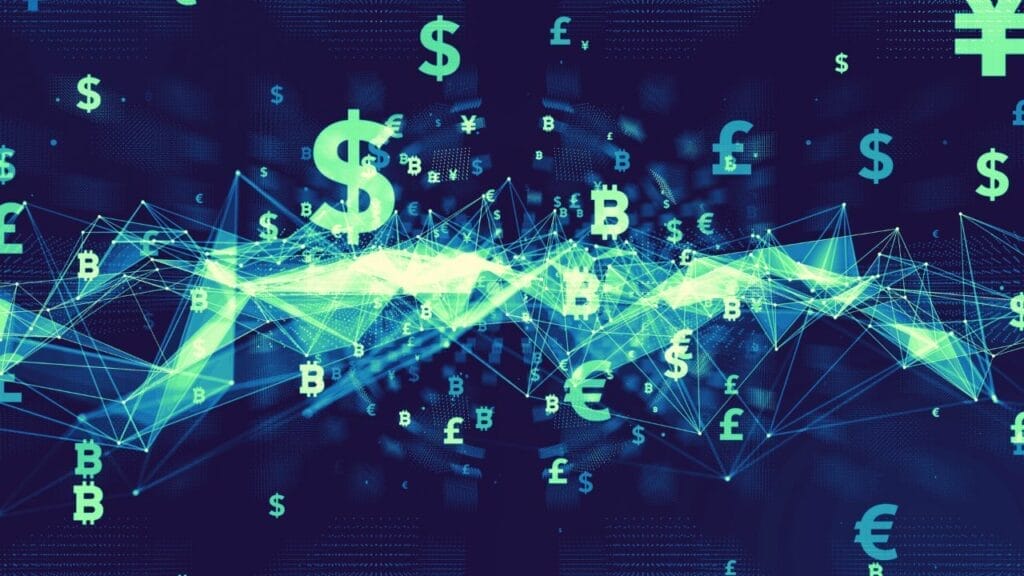 a graphic showing different symbols for currencies